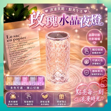 ✨台灣出貨✨玫瑰水晶燈 玫瑰水晶檯燈 夜燈 玫瑰 RGB 氛圍燈 水晶燈 玫瑰燈 水晶檯燈 鑽石燈 水晶氛圍燈 玫瑰