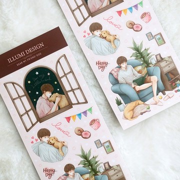 Dear My Friend 狗狗男孩 軋型貼紙 (illumi design)