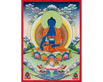 古董醫藥師佛唐卡  古代療法