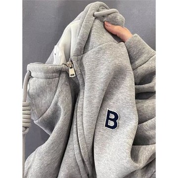 300斤大碼女裝2025春秋新款加絨上衣200加肥加大寬松開衫衛衣外套