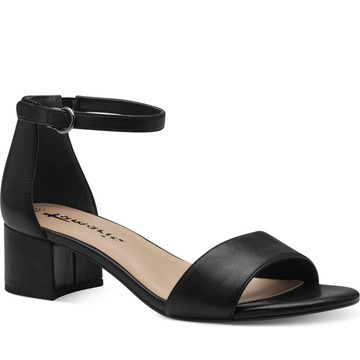 TAMARIS BLACK MATT CASUAL PART-OPEN SANDALS 黑色女款鞋子