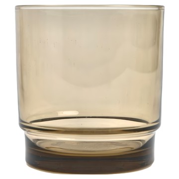 HOLA 和樂家居 伊登可堆疊玻璃水杯 8.5 x 8.5 x 9cm  琥珀色  1個