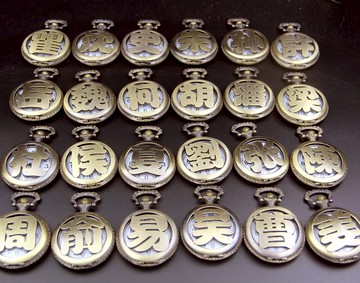 石英懷表翻蓋 大表盤 懷表學生 復古懷表項鏈 百家姓懷表姓氏懷表