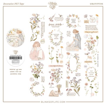 PET Tape: Gratitude - 霧面PET膠帶 (透明離型紙)
