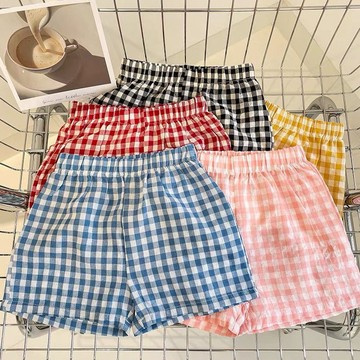【夏季上新】Mini baby🌷韓國兒童寶寶格子百搭格子短褲男女童休閒褲子潮0183A072