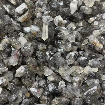 天然水晶閃靈鉆黑云母黑幽靈碎石38元一包克重128克 消磁吊飾配件