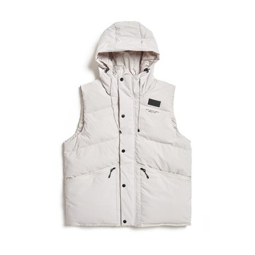 EDWIN 男款 防寒連帽背心 (淺卡其) #外套