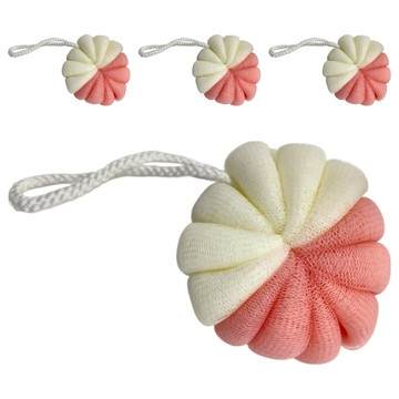 小麥購物 南瓜沐浴球 Y983  顏色隨機  4個  1組