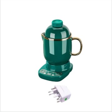 便利生活小物 110V 小型陶瓷養生杯 1L 電燉杯保溫加熱底座 個人燉盅花茶熬湯養生壺附萬能轉接插頭