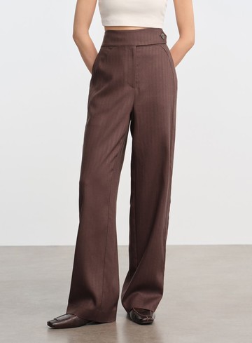 立體弧線高腰西裝褲