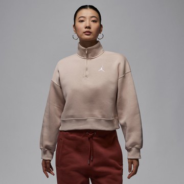 NIKE AS W J BRK FLC QZ TOP 女長袖 粉-IH2392292