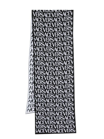 Versace - Versace Allover ribbed-knit scarf - men - Cotton/Wool - One Size - White