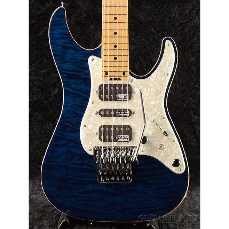 Schecter EX-V-24 CTM FRT 4A Grade -BKAQ- ブルー《エレキ