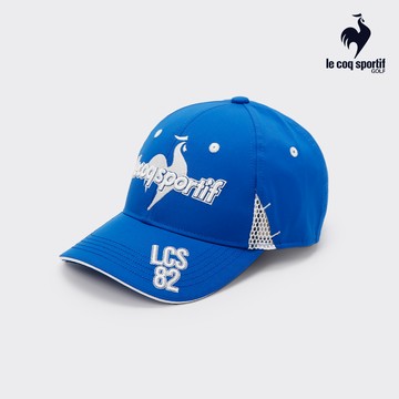 【LE COQ SPORTIF GOLF公雞高爾夫】男款寶藍色大LOGO設計配有球T插座和太陽眼鏡夾孔專業高爾夫帽子 QGV0J104