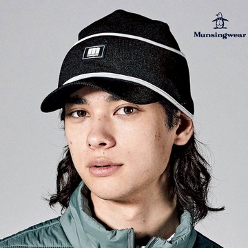 【Munsingwear 企鵝】男款黑色3WAY耳罩式毛帽 MGSE0C06