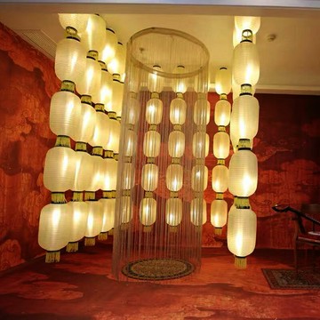 燈籠古風道具燈籠定制字圖 漢服古裝拍照網紅民宿米白色燈籠墻diy