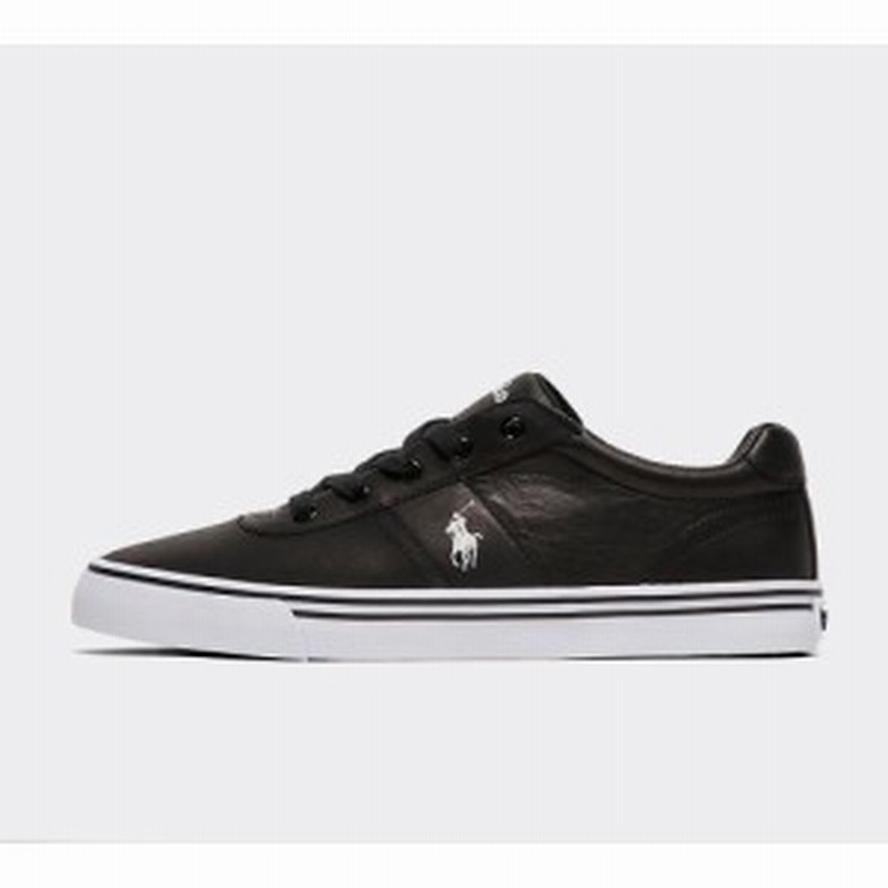 ralph lauren hanford leather trainers black