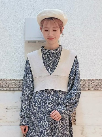 寬版肩帶後繫帶針織背心(FF21L2B0180) - ehka sopo