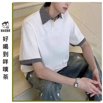 男生Polo衫 休閒Polo衫 翻領上衣 寬鬆 復古 大尺碼 日常穿搭 休閒百搭 日常實穿 舒適好搭