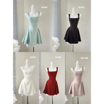 法式千金收腰吊帶連衣裙女春夏季粉色顯瘦a字裙氣質高級感背心裙