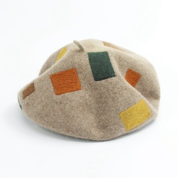 軻人手工原創設計貝雷帽女男通用秋冬純羊毛百搭韓版新款文藝優雅
