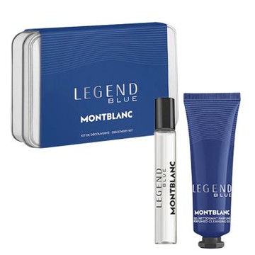 (公司貨) MONTBLANC 萬寶龍傳奇紳藍淡香精旅行組(淡香精7.5 ml +沐浴精30ml)-D