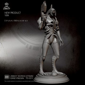 1/24 75mm YUFAN改制 機器近衛兵 樹脂兵人(白模) TD-2211