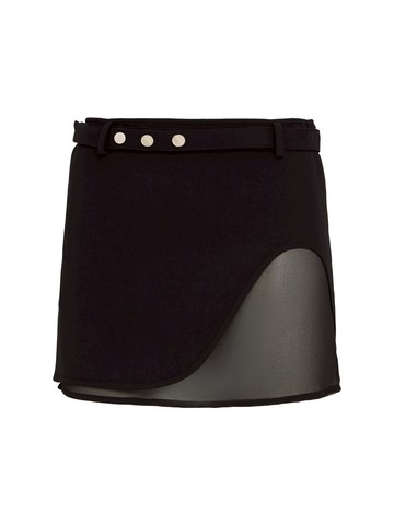 Viscose Blend Belted Mini Skirt