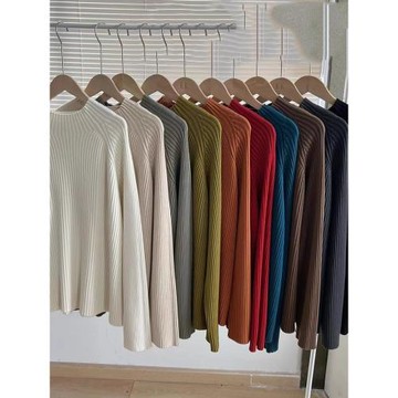 大碼女裝慵懶風半高領毛衣秋冬新款胖mm寬松遮肉顯瘦內搭打底上衣