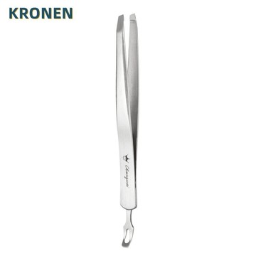 KRONEN 優質皇冠眉毛夾+刮粉刺棒 X-006 /粉刺痘痘刮棒工具  【官方旗艦館】