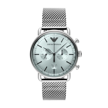 EMPORIO ARMANI經典米蘭帶三眼腕錶43mm(AR11288)