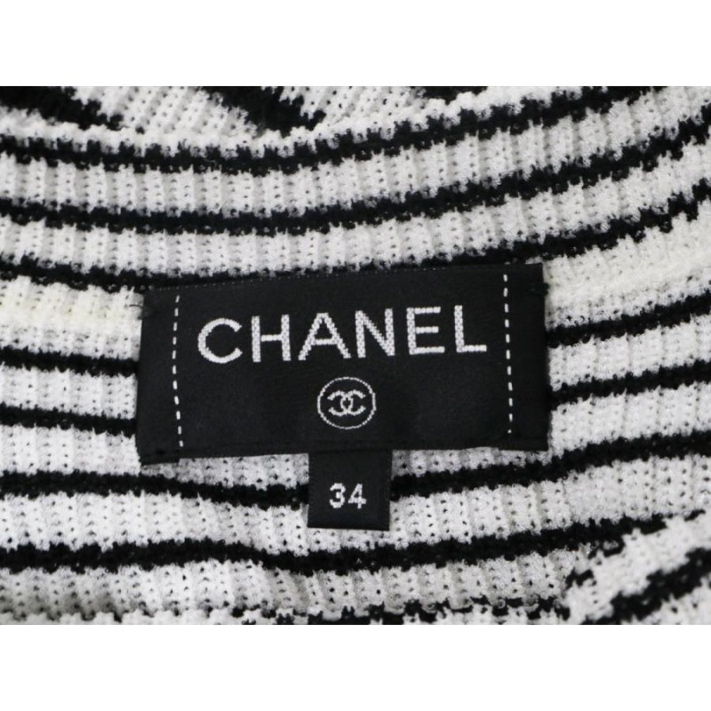 送料無料!美品!格安!シャネル CHANEL ボーダー ニット ワンピース P56166K07345 サイズ34 パールモチーフ 服 レディース 長袖  | LINEショッピング