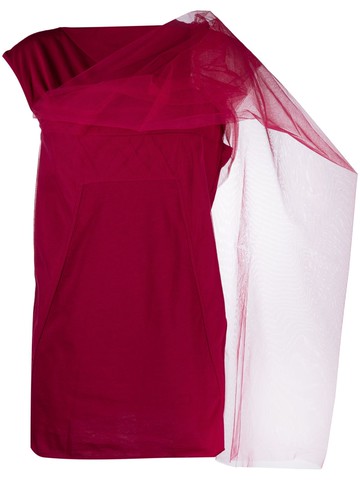 Rick Owens - draped scarf-detail top - women - Polyamide - 40 - Pink