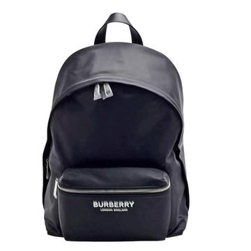BURBERRY 巴寶莉  經典品牌LOGO尼龍後背包(黑色)