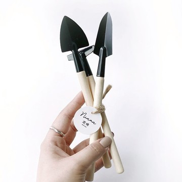 (現貨) 迷你園藝工具三件套組 鐵鍬 鐵鏟 鐵耙 小型盆栽DIY工具