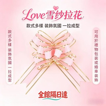 🌜現貨+隔日達🌛雪紗拉花 立體拉花 禮車 質感禮物 生日 蝴蝶結 禮物 婚禮佈置 手拉花 汽車婚車後視鏡裝飾HSR