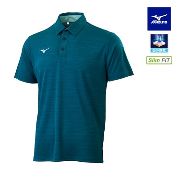 【MIZUNO 美津濃】男款 短袖POLO衫 32TAYA0283（沼綠）