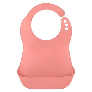 Bebelock 防水圍兜 口袋型設計 防止食物掉落 BPA FREE 圍兜可調整  蜜桃粉  1入  1件