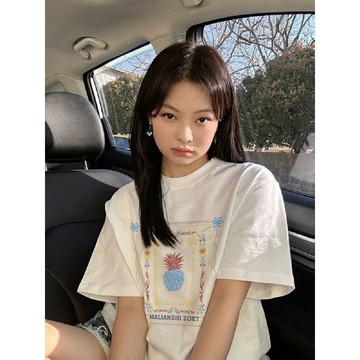 9416 人持續回購🔄100%純棉寬鬆版短袖t恤女夏季新款休閒百搭復古印花韓版減齡上衣6F3L