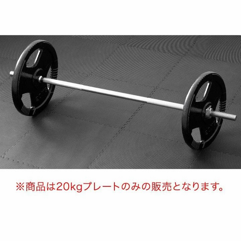 1年保証 バーベル 用 プレート 穴あき 20kg 2個セット 追加 ダンベル