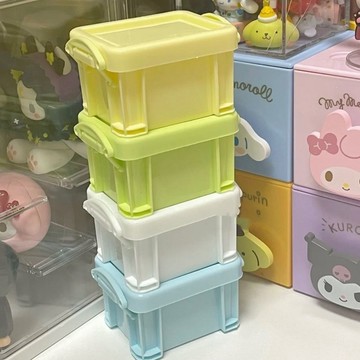 【優選】🌈免運！臺灣有貨💥奶呼呼桌麵收納盒寢室臥室飾品雜物咕卡貼收納籃子高顔值儲物盒