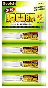 3M 4004L-4 瞬間膠 (0.5g) 4支/排裝 快乾. 3秒膠. 液狀瞬間膠【APP滿額下單10%點數(單一帳號最高5000點)】1/31止