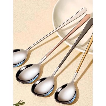 T4kzi德國316不銹鋼勺子家用高檔精致食品級高顏值長柄食用吃飯勺