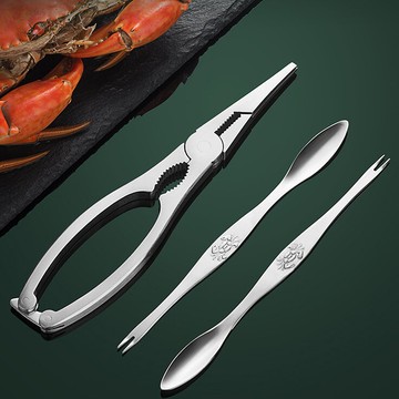 蟹夾鉗八件吃蟹專用工具304不銹鋼家用大閘蟹夾子剪拆剝螃蟹神器