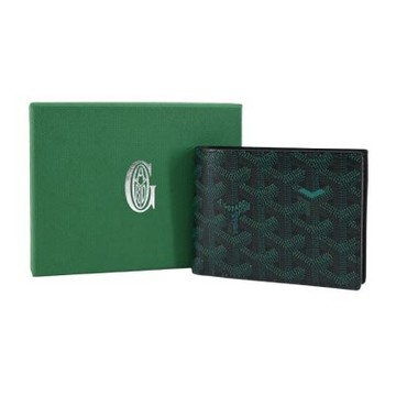 GOYARD VICTOIRE 限定色基本款塗料帆布八卡男夾(長青綠)