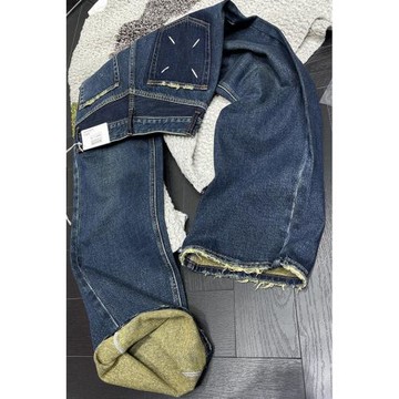 必入 花匣子flower高品質顯瘦顯高加絨牛仔褲毛邊闊腿褲女83975-1