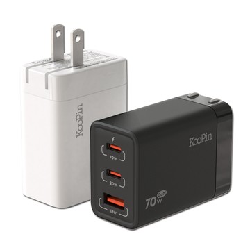 KooPin GaN氮化鎵70W 手機平板筆電快速充電器(2C1A)