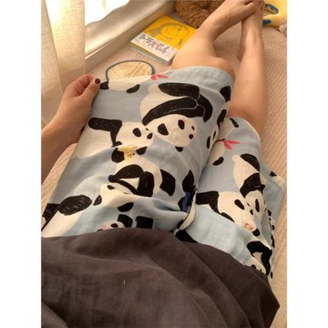 可愛熊貓印花睡褲女短褲夏季2025新款大碼居家褲休閑褲遛彎褲外穿