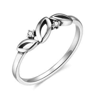 純銀戒指．幸運草．防小人尾戒