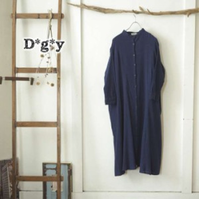 Dgy ディージーワイ ワッシャー加工のシワ感ロングシャツワンピース ...